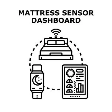 Smart mattress sensor dashboard tracking sleep data Stock Illustration