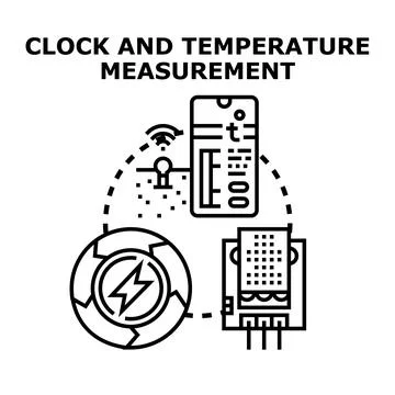 Smart measurement system for temperature and time control Stock Illustration