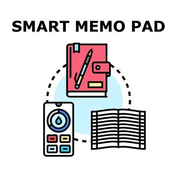 Smart memo pad planning and digital note taking concept Stock Illustration