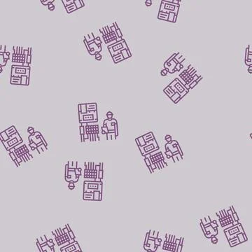 Smart meter installation line seamless pattern Stock Illustration