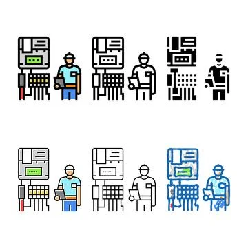 Smart meter installation mix color icon vector Stock Illustration