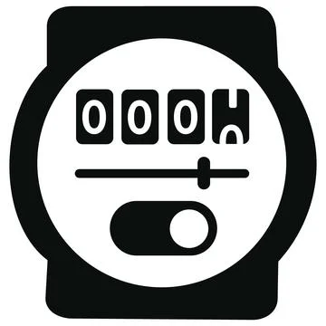 Smart meter vector icon energy consumption glyph Stock Illustration