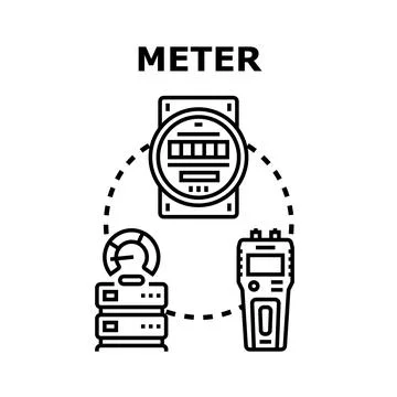 Smart metering system measuring energy consumption concept Stock Illustration