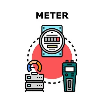 Smart metering system measuring energy consumption concept Illustrazione stock