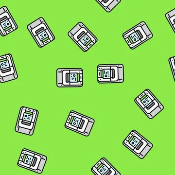Smart meters electric grid vector seamless pattern 스톡 일러스트