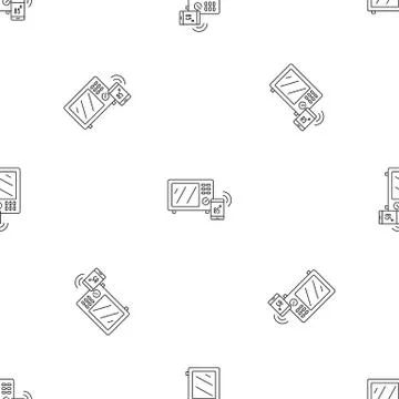 Smart microwave pattern seamless Stockillustratie