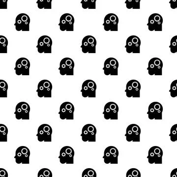 Smart mind gear pattern seamless Illustrazione stock
