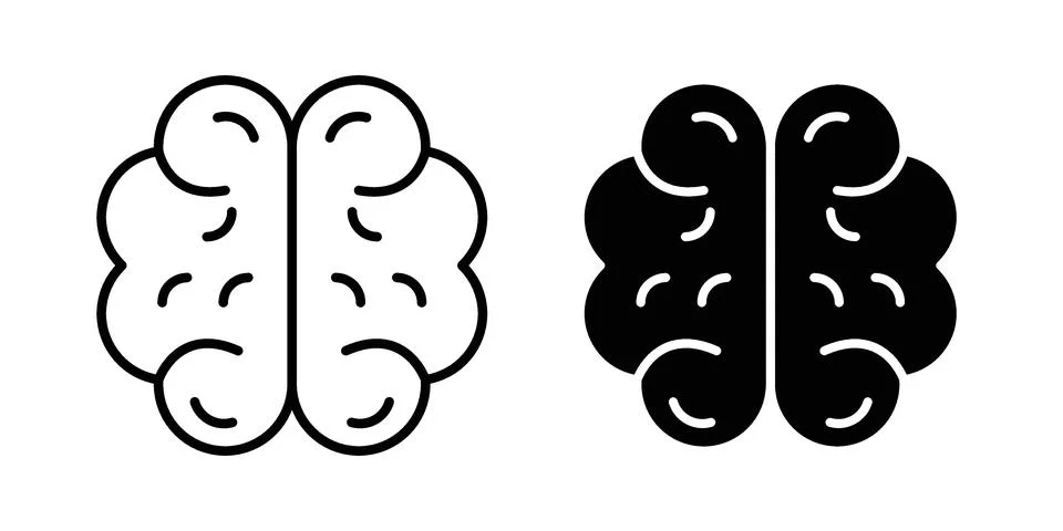 Smart mind icon pack with silhouette and stroke web icons イラスト素材