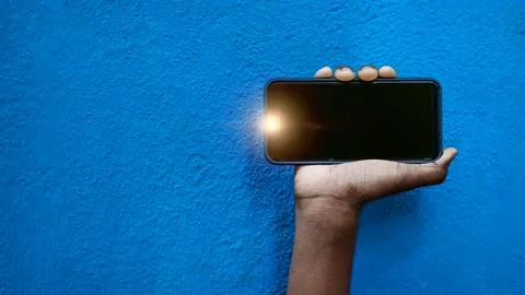 Smart Mobile Front Flash Blinking On Call and SMS Notification. Stock Footage 144649061