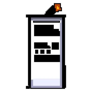 Smart mobile phone battery game pixel art vector illustration Stock Illustration