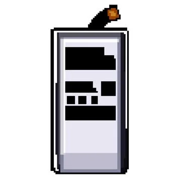 Smart mobile phone battery pixel art vector illustration Stock Illustration