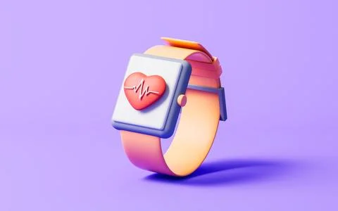 Smart mobile watch, 3d rendering. Stock Illustration
