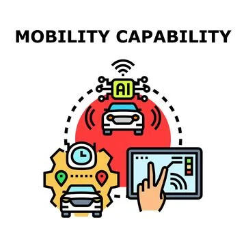Smart mobility capability developing autonomous driving technology Stock Illustration