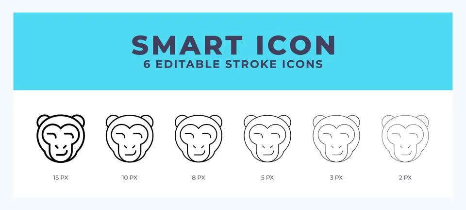 Smart monkey line icon. High quality icon symbol for web design. App Illustrazione stock