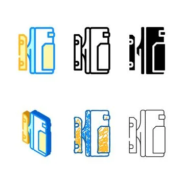 Smart motion sensor home color icon set vector Stock Illustration