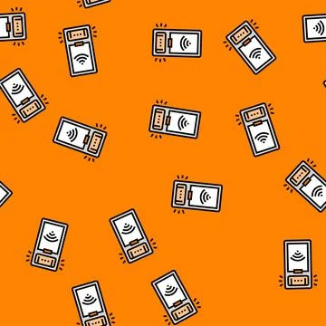 Smart motion sensor home vector seamless pattern Illustrazione stock