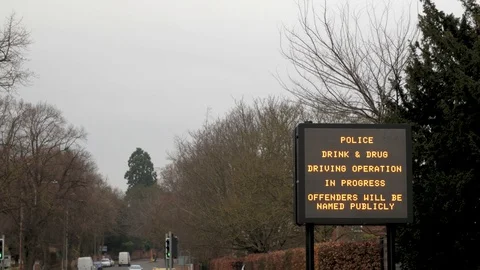 Smart motorways screen display with text police drink and drug drive operation Vídeos de archivo 99712890