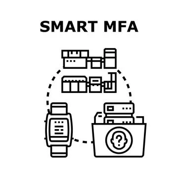 Smart multi factor authentication securing data access Stock Illustration