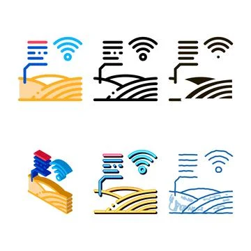 Smart multistyle farm icon vector outline Ilustración de archivo