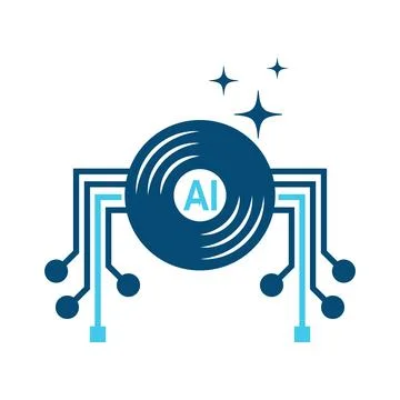 Smart  Music Technology Logo Design Stock Illustration