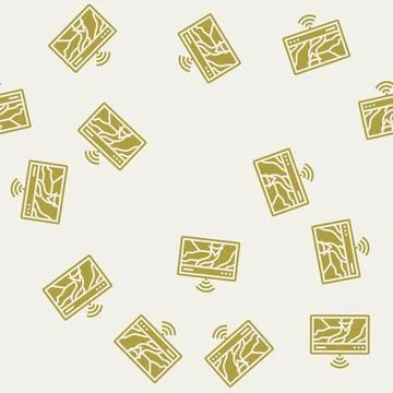 Smart navigation system glyph seamless pattern Illustrazione stock