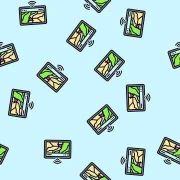 Smart navigation system vector seamless pattern Illustrazione stock
