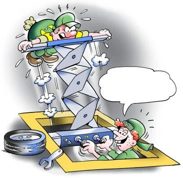 Smart new strong lift in the workshop Stock Illustration