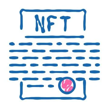 Smart nft contract icon doodle illustration Stock Illustration