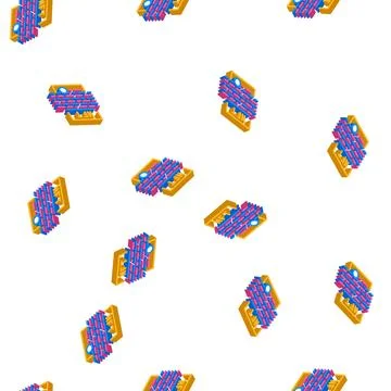 Smart nft contract isometric icon seamless pattern Illustrazione stock