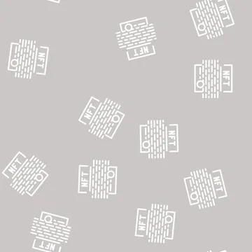 Smart nft contract line vector seamless pattern 스톡 일러스트