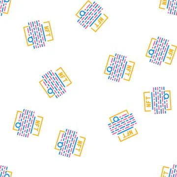 Smart nft contract vector seamless pattern 库存插图