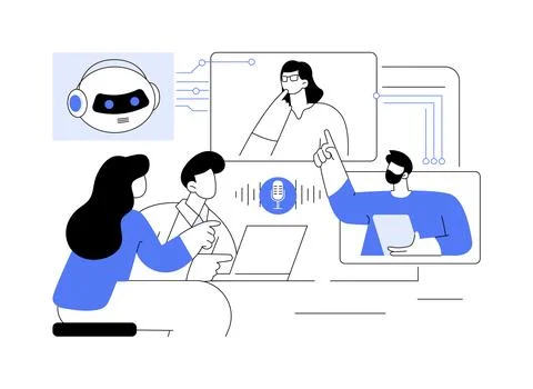 Smart Noise-Canceling Software for Virtual Meetings abstract concept vector イラスト素材