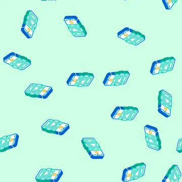 Smart notifications isometric icon seamless pattern Illustrazione stock