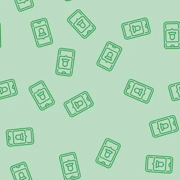 Smart notifications line seamless pattern Illustrazione stock