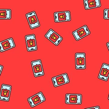 Smart notifications vector seamless pattern Stock Illustration