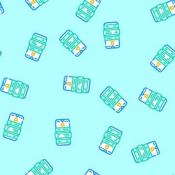 Smart notifications vector seamless pattern Illustrazione stock