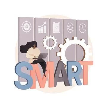 SMART Objectives abstract concept vector illustration. Illustrazione stock