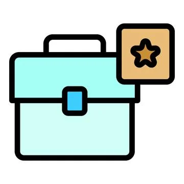 Smart office bag icon vector flat Illustrazione stock