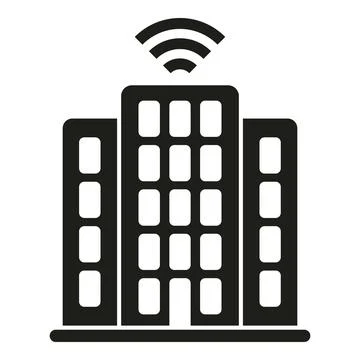 Smart office building icon simple vector. Work station table Ilustración de archivo