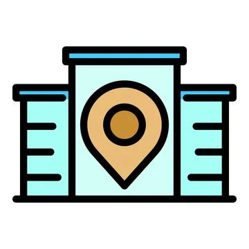 Smart office building icon vector flat Ilustración de archivo