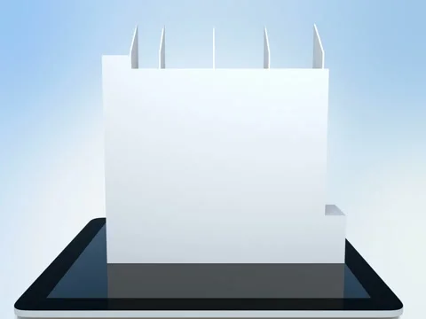 Smart office concept model on tablet computer Stock Footage 75742743