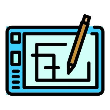 Smart office draw tablet icon vector flat Stock Illustration