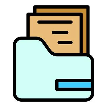 Smart office folder icon vector flat Stock Illustration