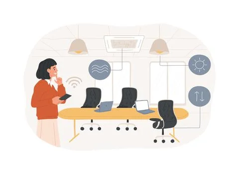 Smart office isolated cartoon vector illustrations. Ilustración de archivo