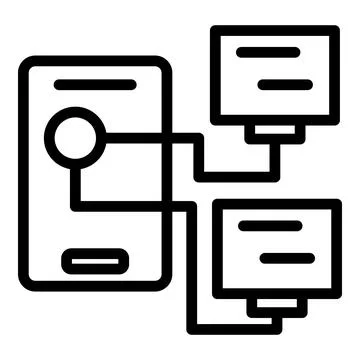 Smart office network icon, outline style Stock Illustration