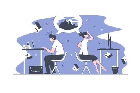 Smart office workers Illustrazione stock