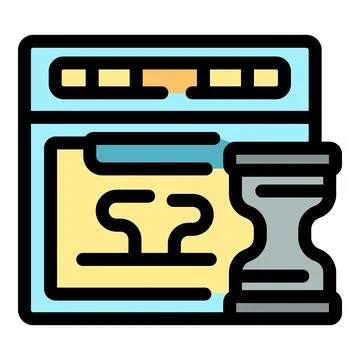 Smart oven baking and time management icon representing cooking efficiency Stock Illustration