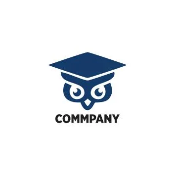 Smart owl logo school Stock Illustration
