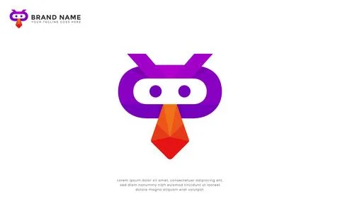 Smart Owl Robot Tech Logo Stock-Illustration