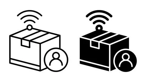 Smart Package Delivery System Icon for Technology and Logistics Use Stock Illustration